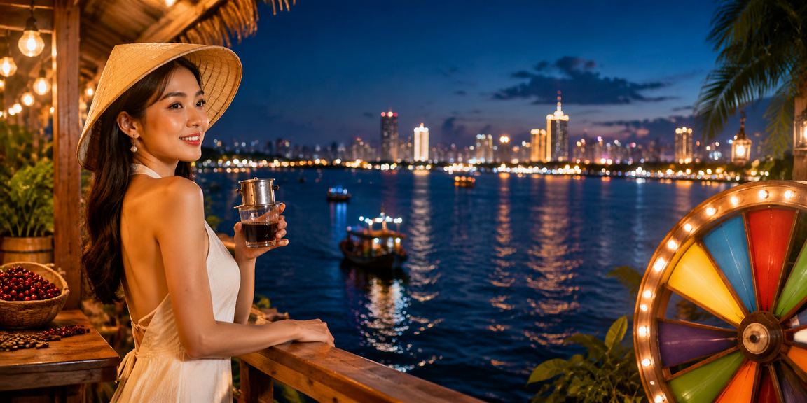 Không gian thưởng thức roulette trực tuyến bên dòng sông Mekong thoáng đãng